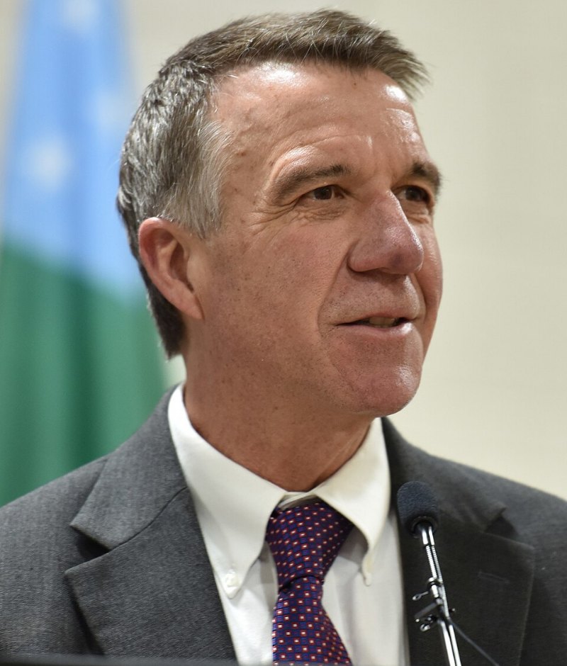 Governor Phil Scott speaking at a lectern